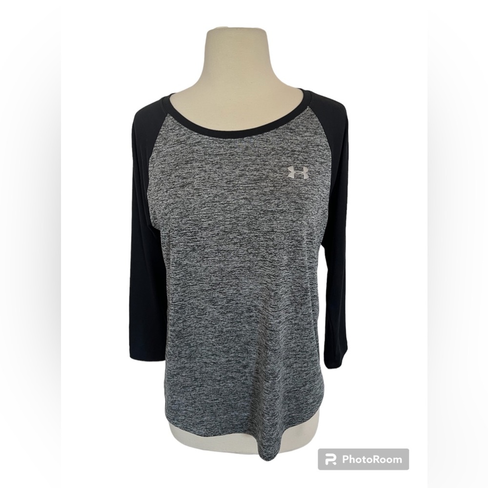 Under Armour Women’s Active Tops 3/4 Sleeve shirt L Black Gray